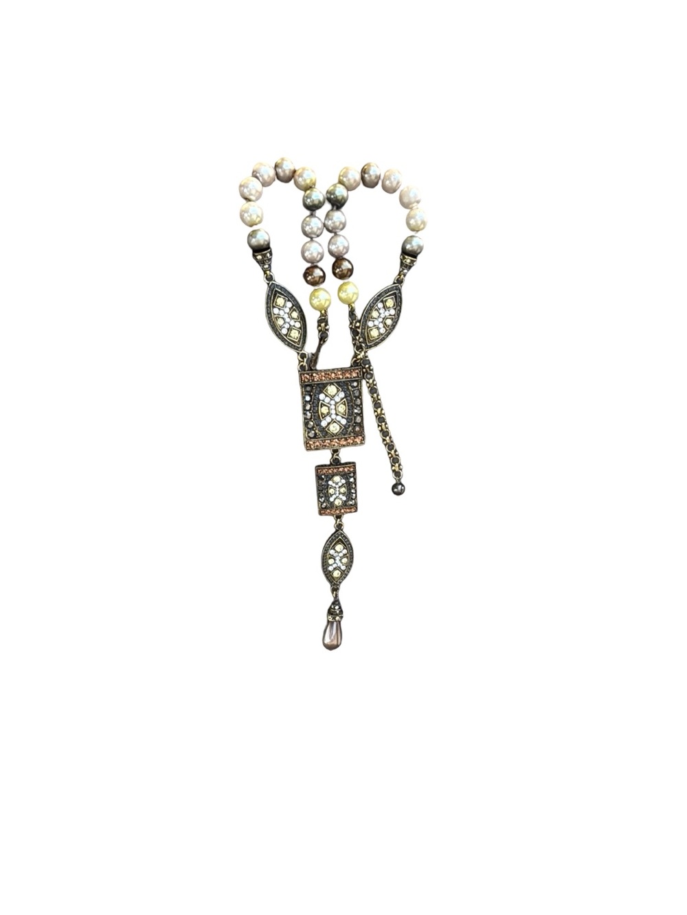 Heidi Daus Necklace with Faux Pearls and Crystals